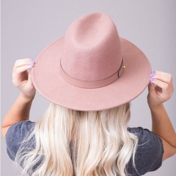 Lack Of Color The Fleur in Dusty Mauve Fedora with leather band sz Small - Picture 1 of 8